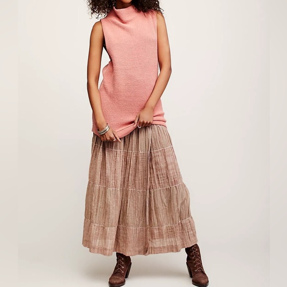 Free People Isla Ottoman Tunic in Smokey Peach - Size M - Picture 5 of 5